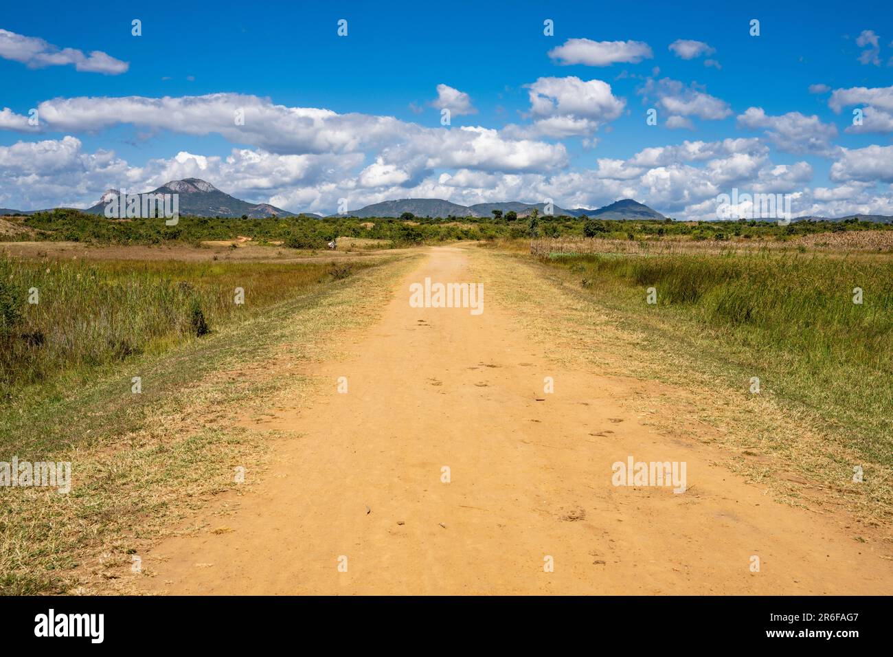 Route rurale dans le district de Mzuzu, Malawi Banque D'Images