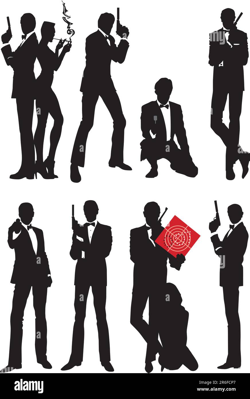 Un agent secret pose Illustration de Vecteur