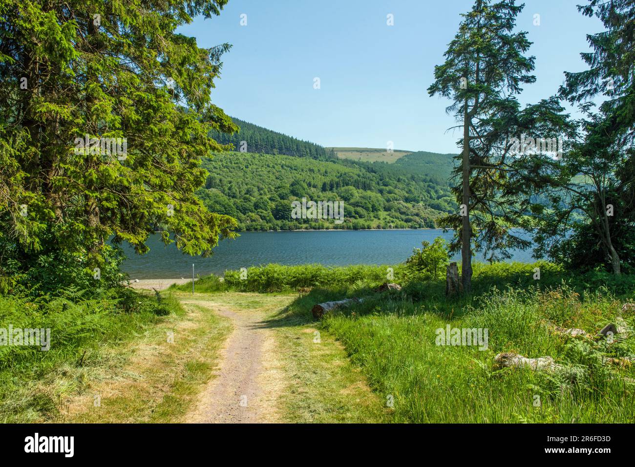 Vue sur la partie centrale du réservoir de Talybont Bannau Brycheiniog Powys County Banque D'Images