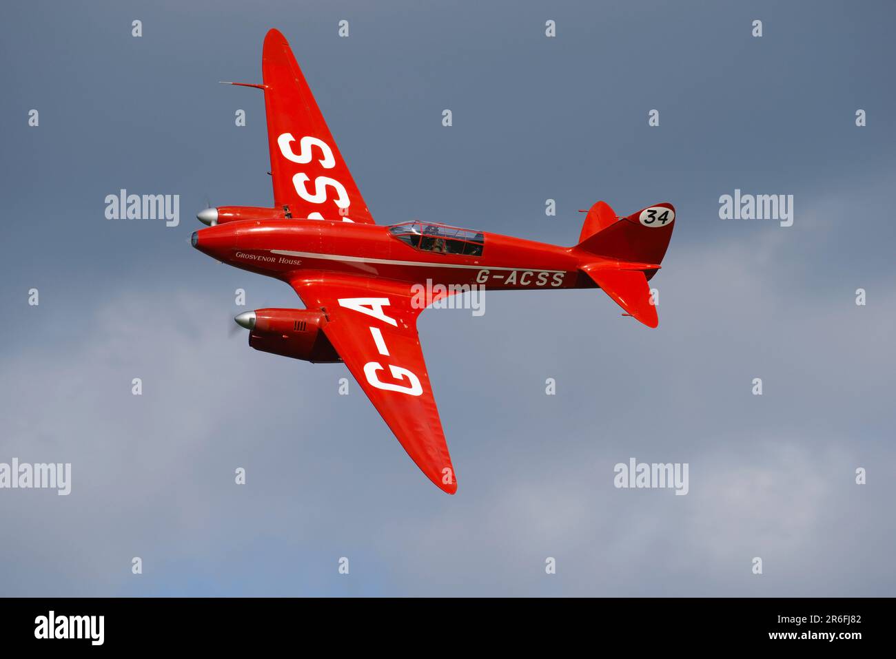 Shuttleworth Collection, DH 88 Comet Racer, Old Warden, Biggleswade, Bedfordshire, Angleterre. Banque D'Images