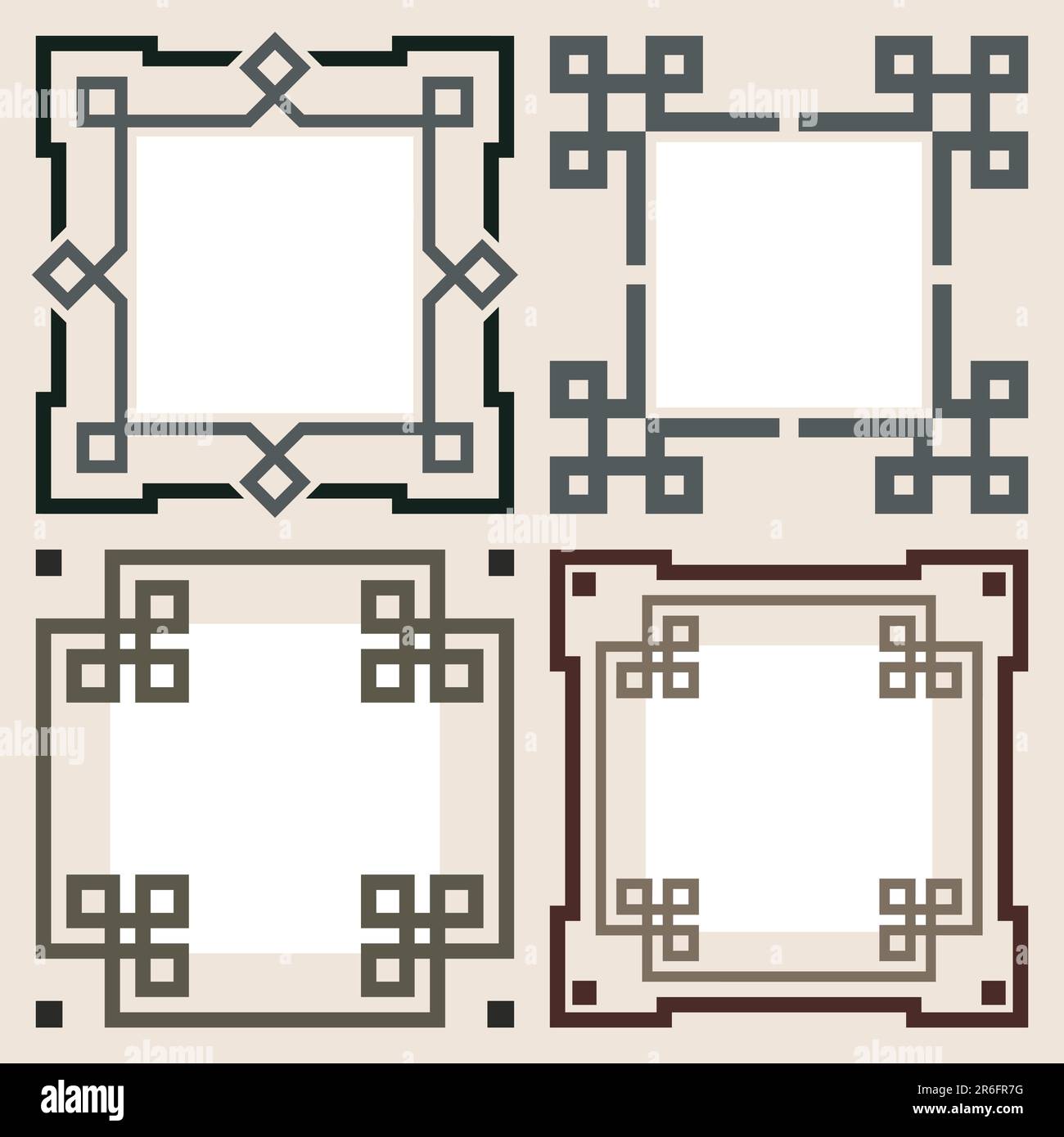 Ensemble de cadres vectoriels anciens, style classique, graphique vectoriel entièrement évolutif pour faciliter le montage et le changement de couleur, inclus EPS v8 et JPG 300 dpi Illustration de Vecteur