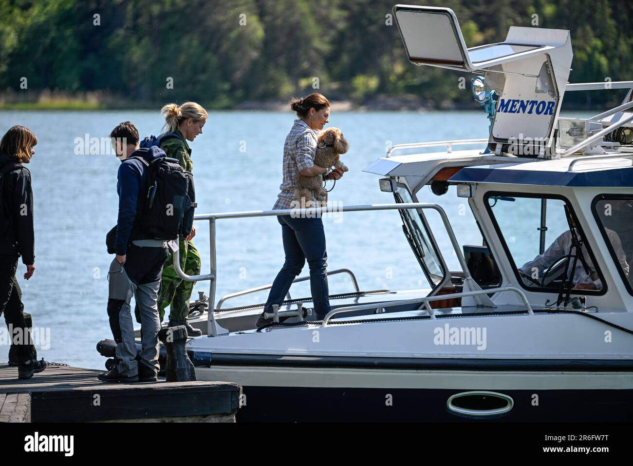 Norrtalje, Suède. 09th juin 2023. NORRTALJE 20230609 Crown Princess Victoria visite le parc national d'Ängsö, réputé pour sa nature et son paysage agricole merveilleux, situé sur une île entre Stockholm et Norrtälje. Photo: Anders Wiklund/TT/code 10040 crédit: TT News Agency/Alay Live News Banque D'Images