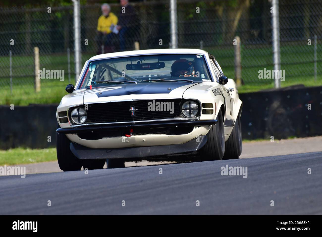 Fred Shepherd, Ford Mustang, série de trophées Gerry Marshall de DRHC, plus de 30 voitures sur la grille pour une course de quarante-cinq minutes à deux pilotes qui a eu lieu avant 1980 Banque D'Images