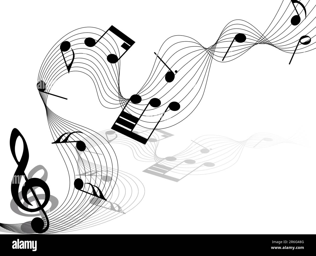 Les notes de musique de scénario pour l'utilisation du fond de la conception Illustration de Vecteur