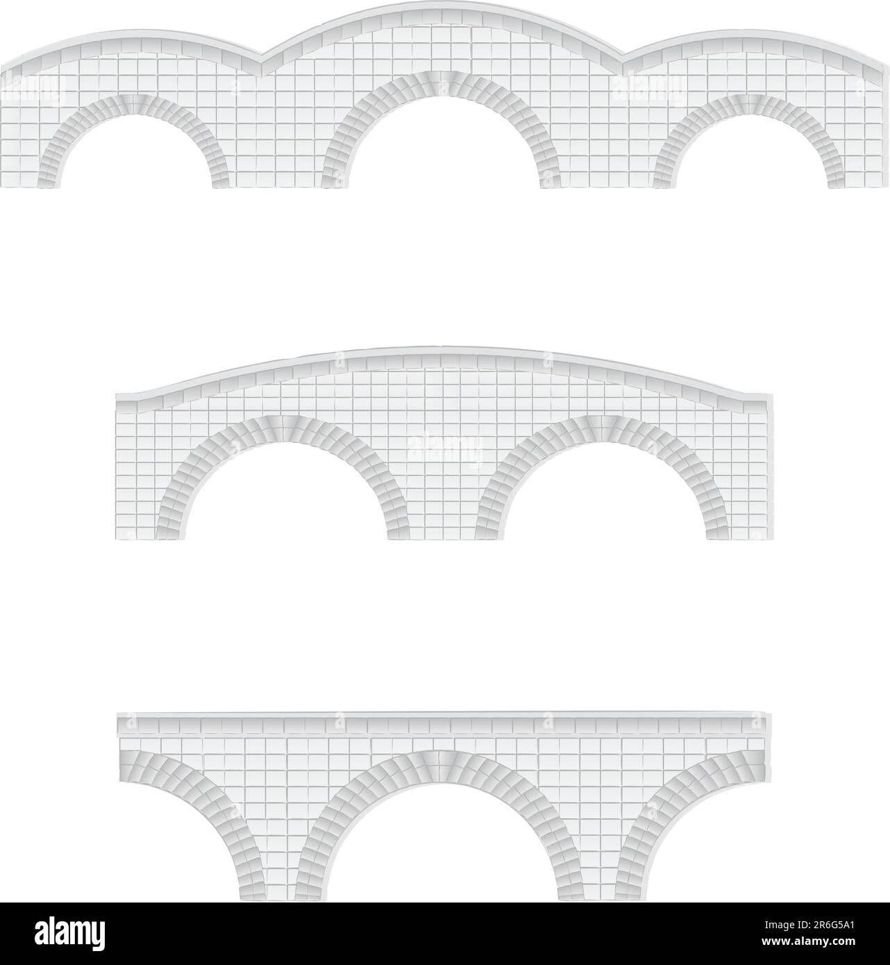illustration vectorielle de ponts de pierre (des éléments peuvent être utilisés pour créer des ponts plus grands) Illustration de Vecteur