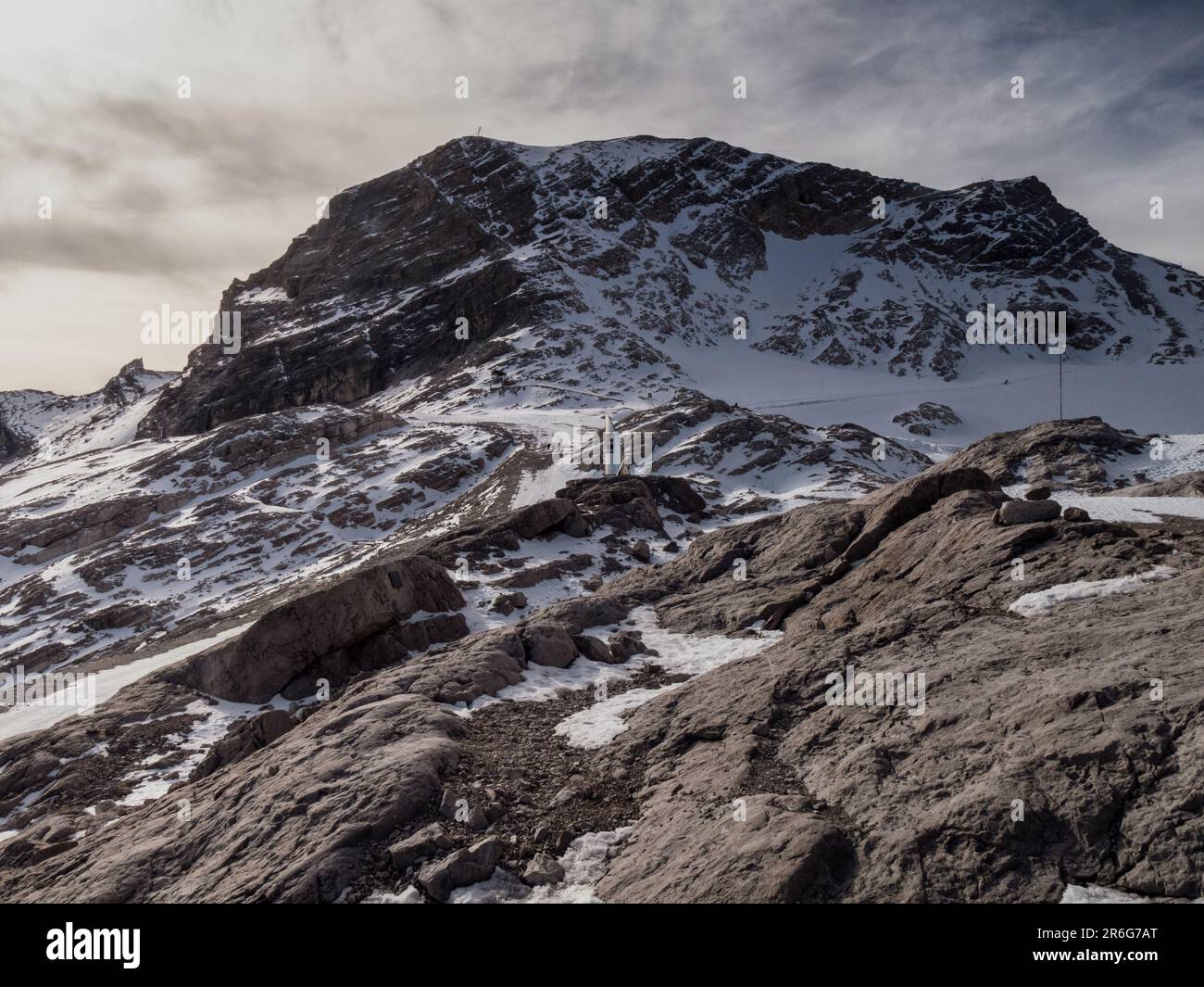 Zugspitze Haut de l'Allemagne photo de haute montagne de l'Allemagne. Banque D'Images