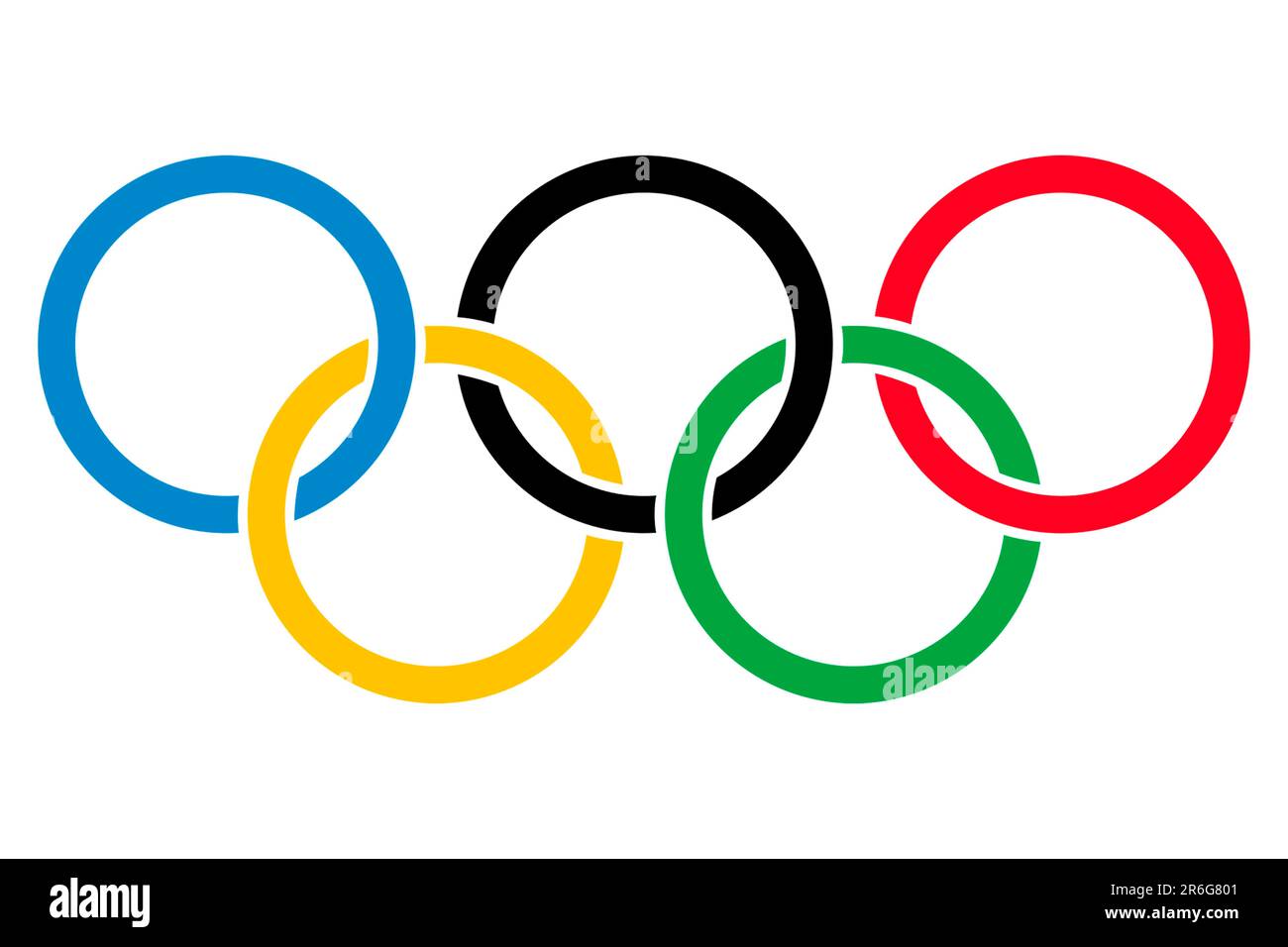 Anneaux olympiques. Logo des Jeux Olympiques. Illustration. Jeux Olympiques. 2024. Logo des Jeux Olympiques. Anneaux des Jeux Olympiques. Banque D'Images