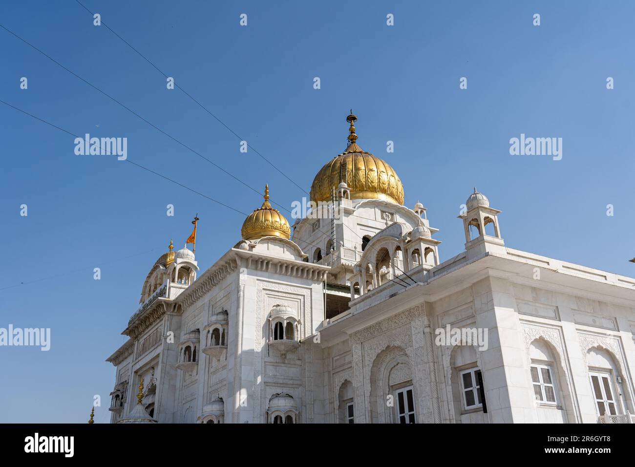 Temple Sikh Gurudwara Bangla Sahib à Delhi Banque D'Images