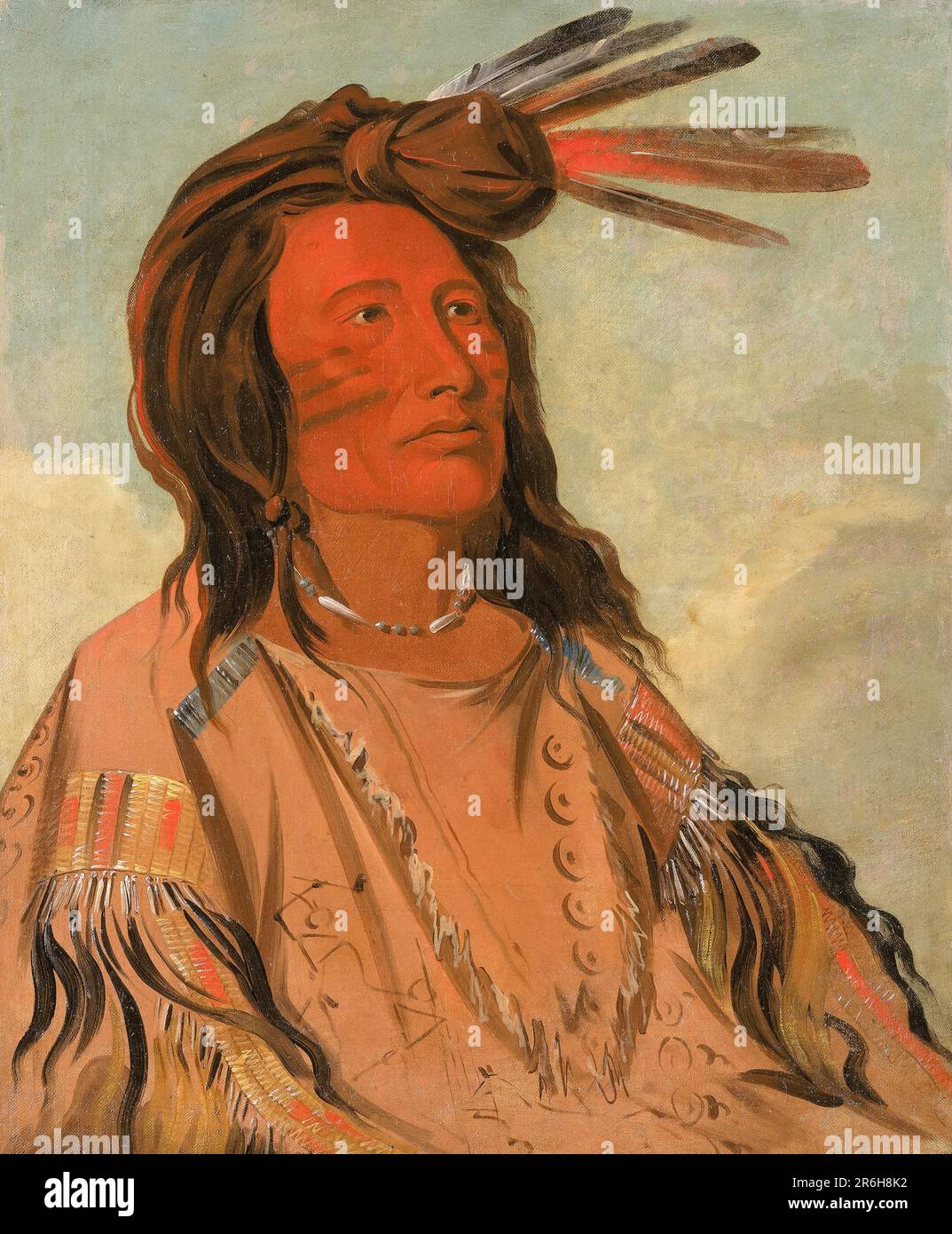 Tchán-dee, Tobacco, un chef d'Oglala. huile sur toile. Date: 1832. Musée: Smithsonian American Art Museum. Banque D'Images
