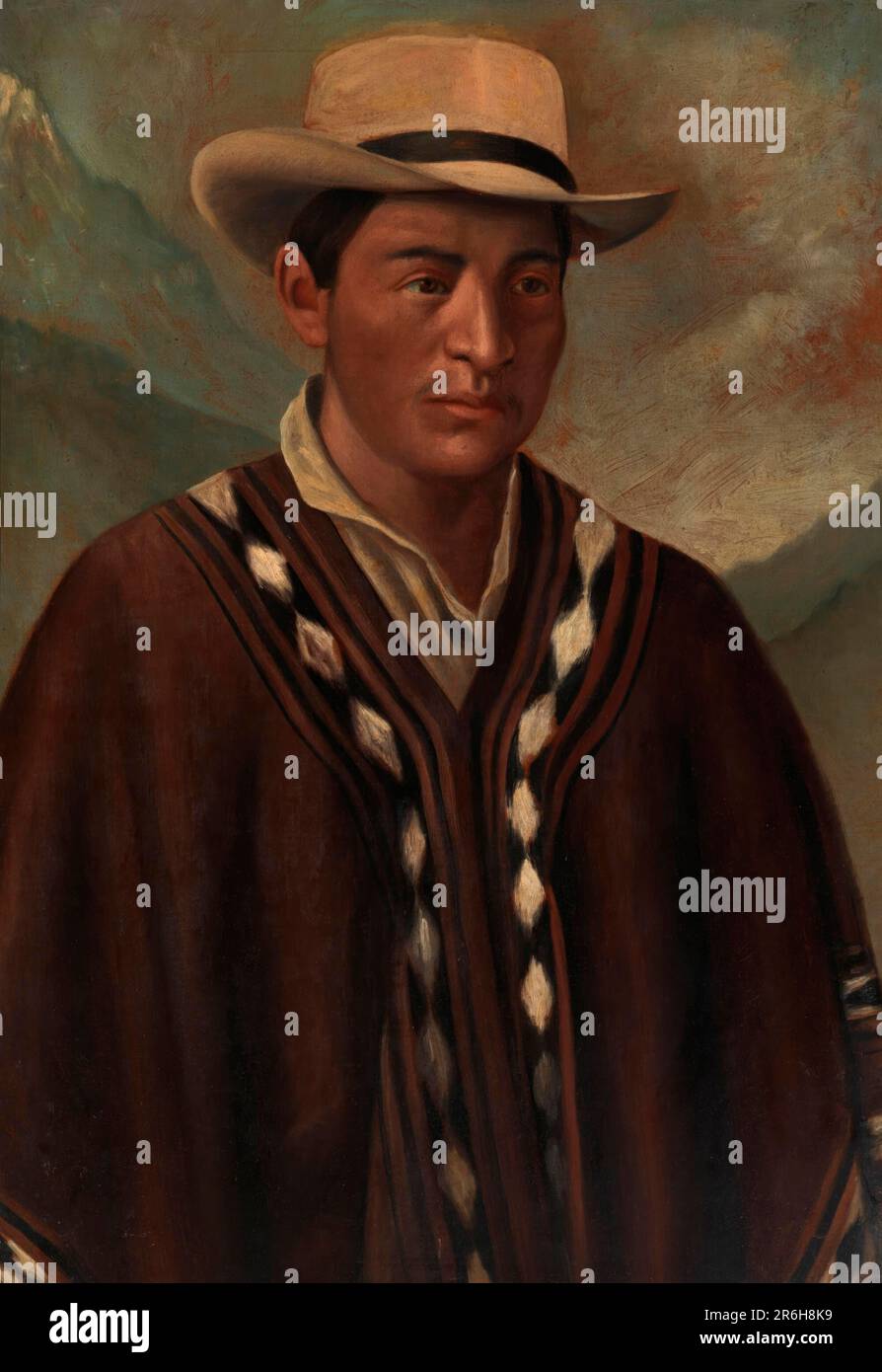 Indien quechua. huile sur toile. Date : env. 1890-1892. Musée: Smithsonian American Art Museum. Banque D'Images
