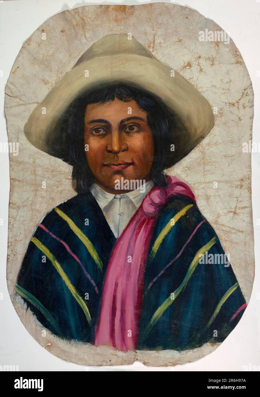 Indien quechua. Date : env. 1920. huile sur peau de chèvre. Musée: Smithsonian American Art Museum. Banque D'Images