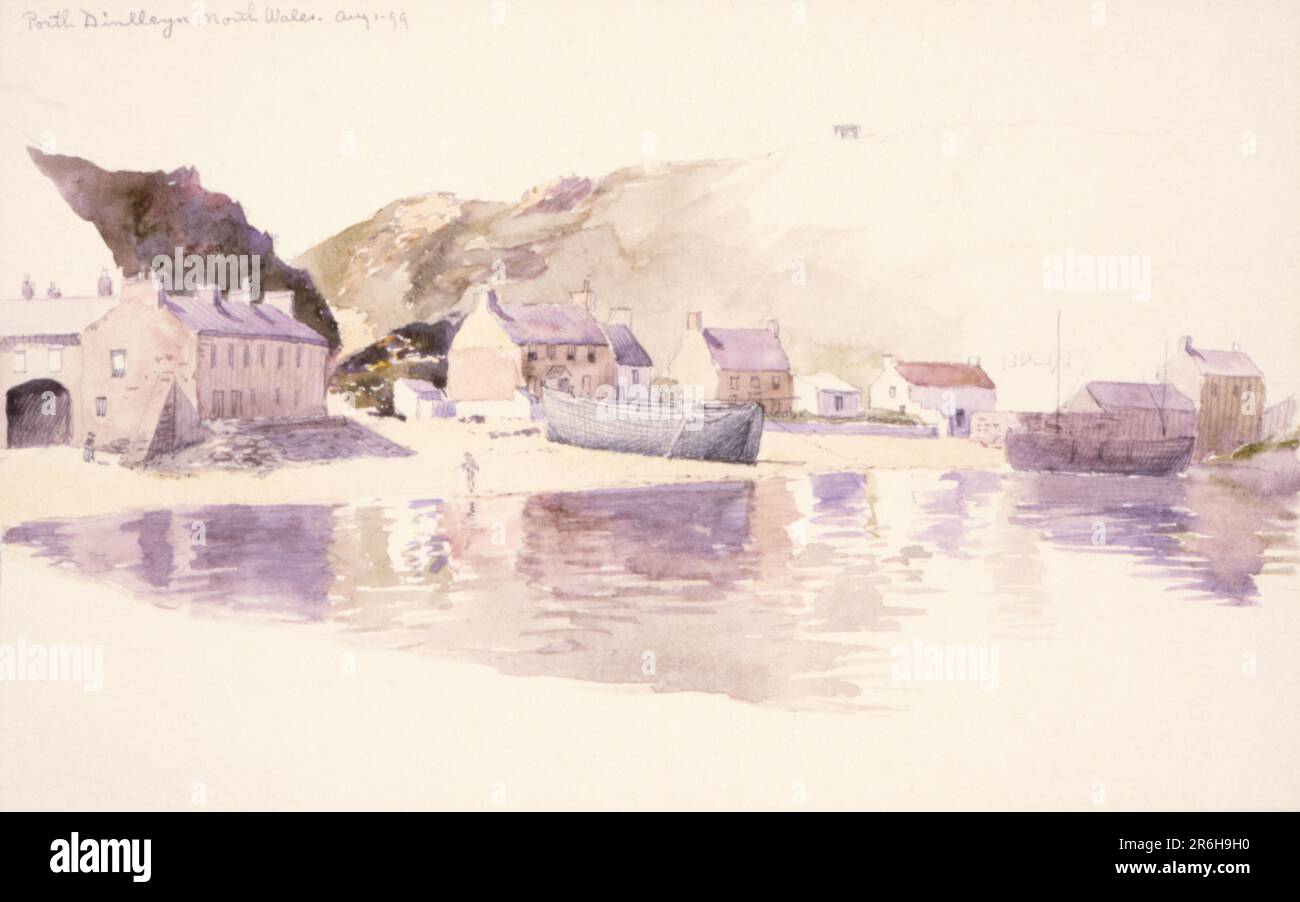 Porth Dinlleyn, pays de Galles du Nord. Date: 1899. aquarelle et crayon sur papier. Musée: Smithsonian American Art Museum. Banque D'Images