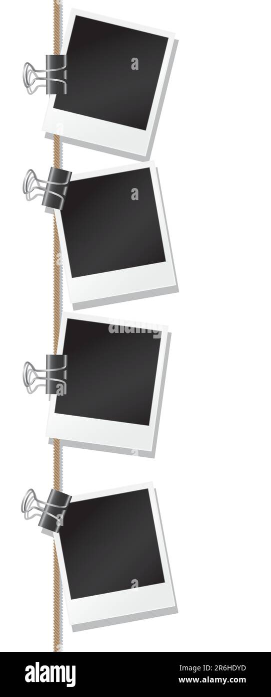 Rangée de photographies vierges. Regroupés pour faciliter l'édition. Veuillez consulter mon portefeuille pour plus d'illustrations de papeterie. Illustration de Vecteur