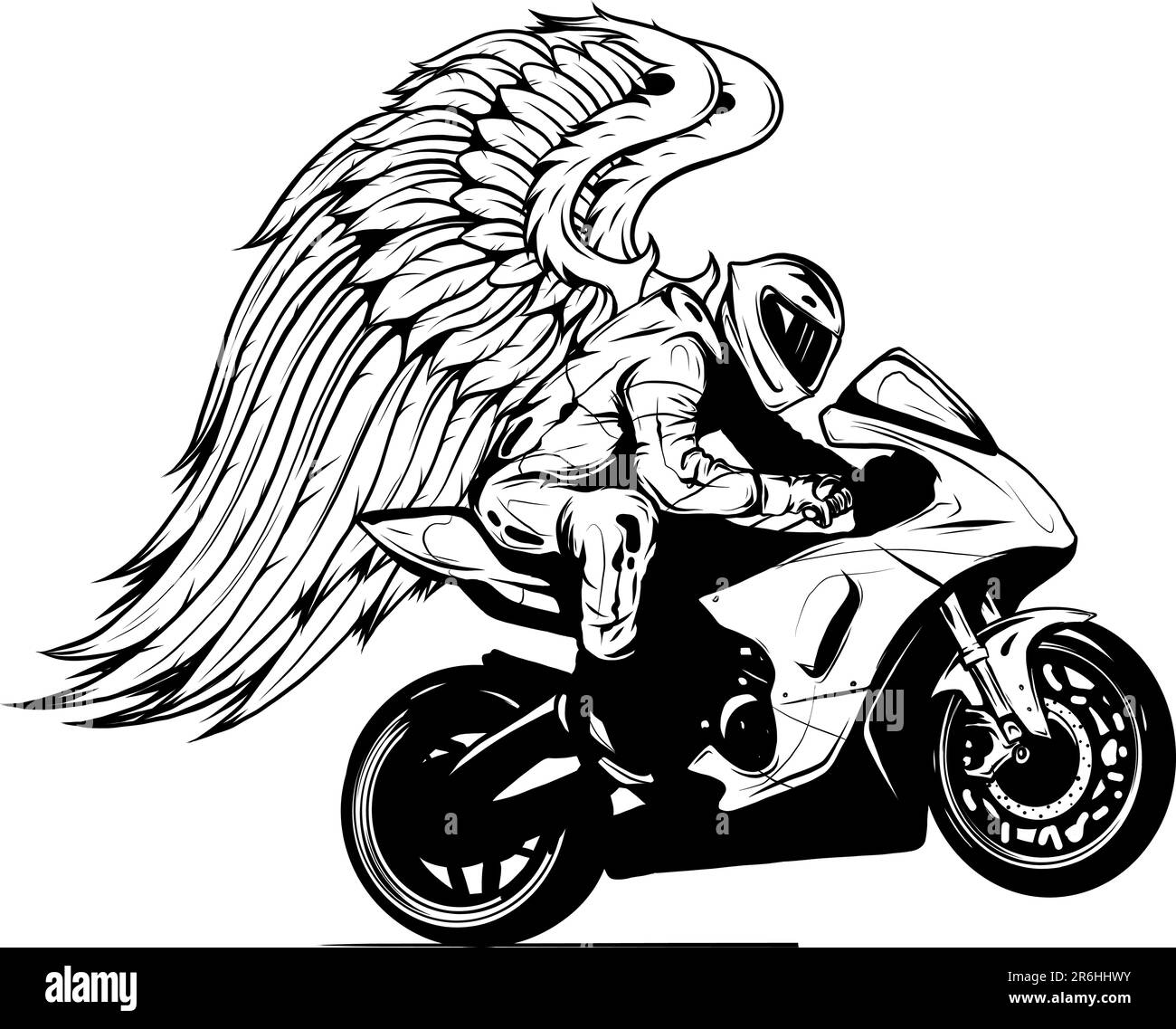 Illustration De Moto Sur Le Fond Blanc Motocyclette à Ailes Illustration de  Vecteur - Illustration du coutume, concurrence: 103767531
