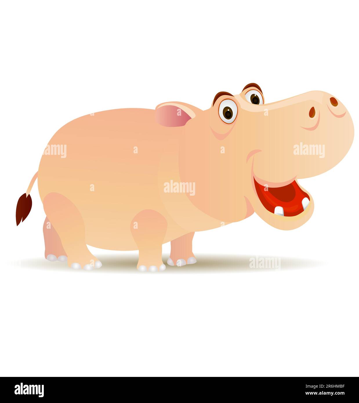 Vecteur mignon dessin animé hippopotame Illustration de Vecteur