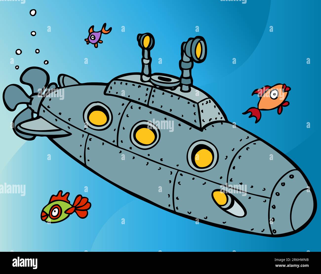 L'image d'un sous-marin. Illustration de Vecteur