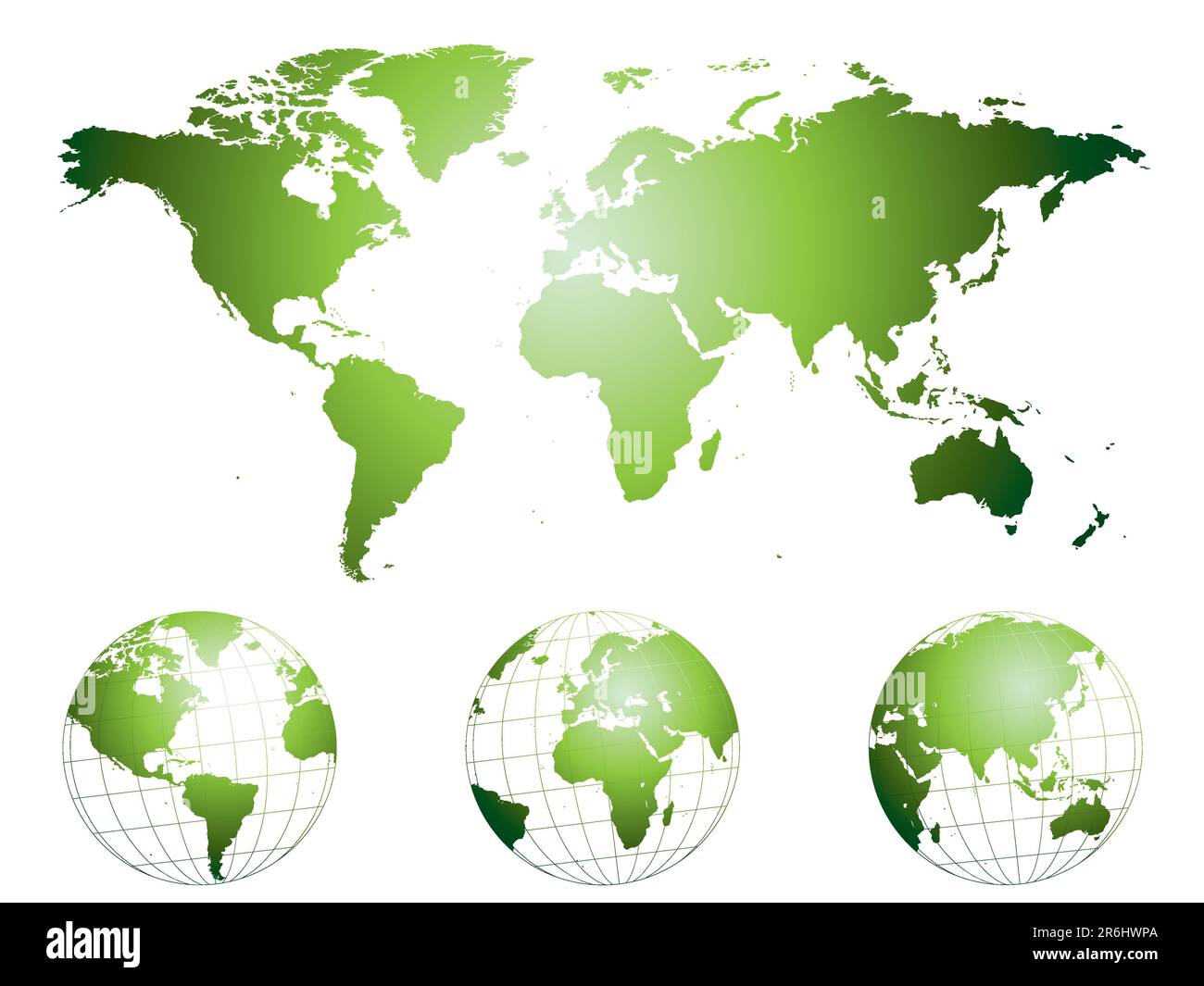 Carte du monde et globes dessinées à la main très détaillées. Veuillez consulter mon portfolio pour plus d'illustrations cartographiques. Illustration de Vecteur