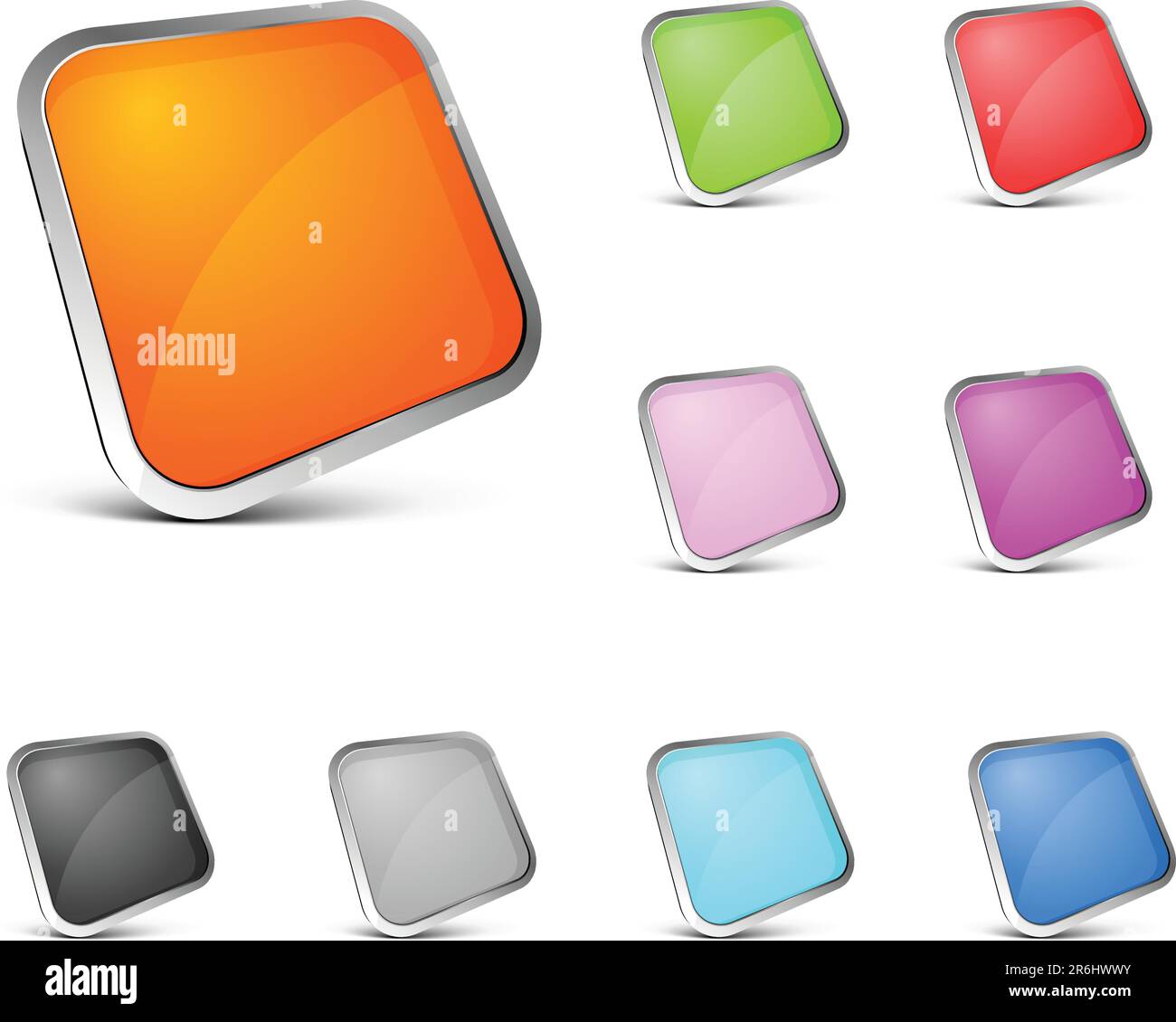 Boutons de couleur perspective sur fond blanc Illustration de Vecteur