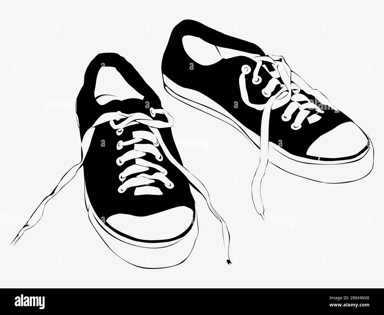 Chaussures de sport, chaussures de course sur fond blanc Illustration de Vecteur