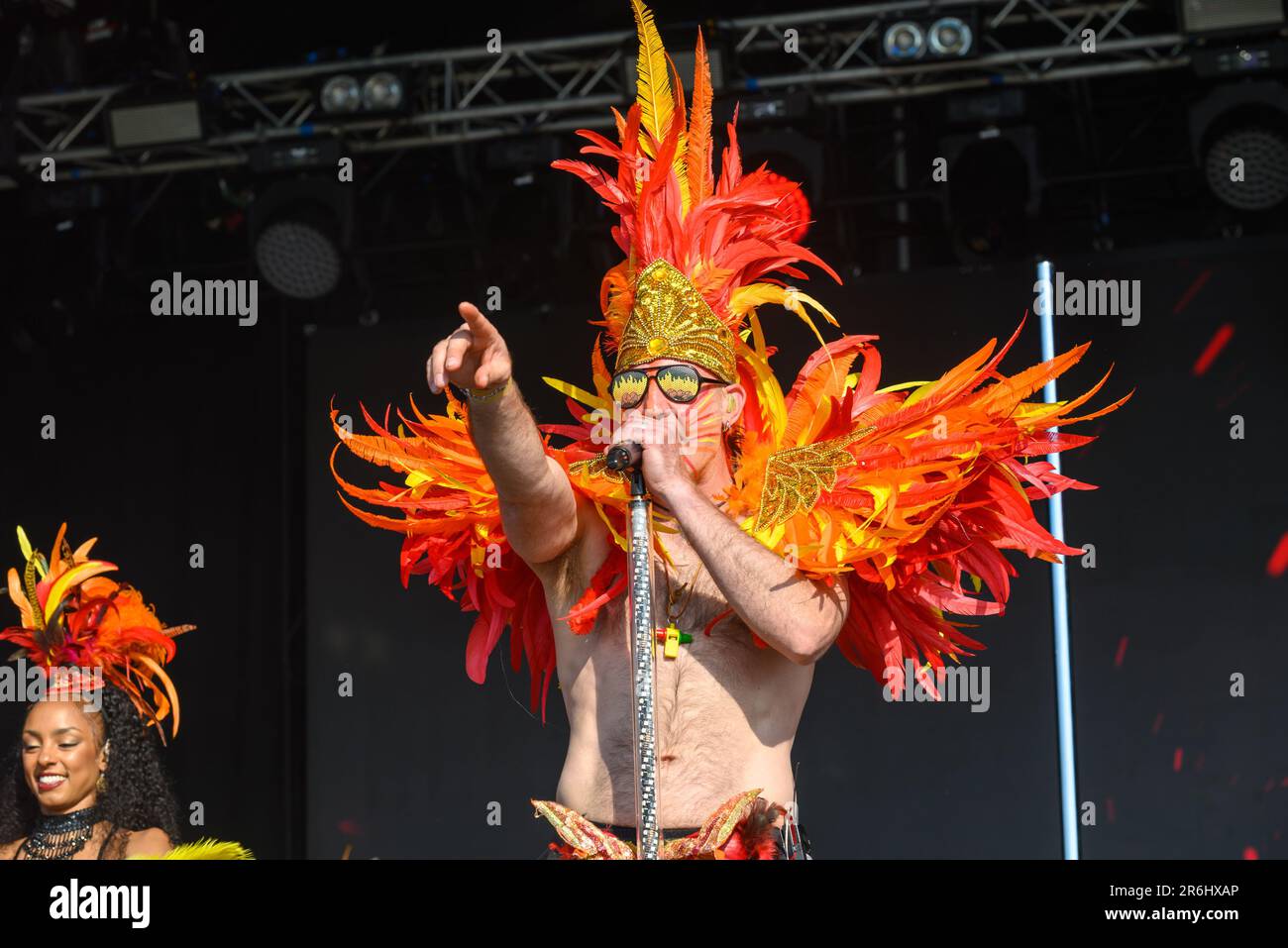 Uncle Funks Disco Inferno se produit au Cambridge Club Festival 2023 Childerley, Cambridgeshire, Royaume-Uni. 9th juin 2023. Crédit : Gary Stafford/Alay Live News Banque D'Images