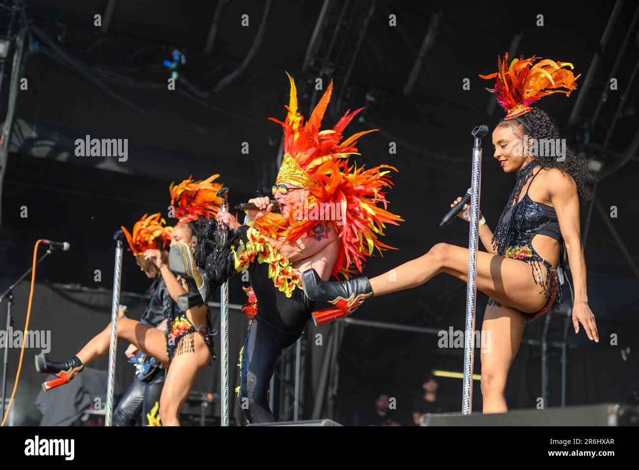 Uncle Funks Disco Inferno se produit au Cambridge Club Festival 2023 Childerley, Cambridgeshire, Royaume-Uni. 9th juin 2023. Crédit : Gary Stafford/Alay Live News Banque D'Images