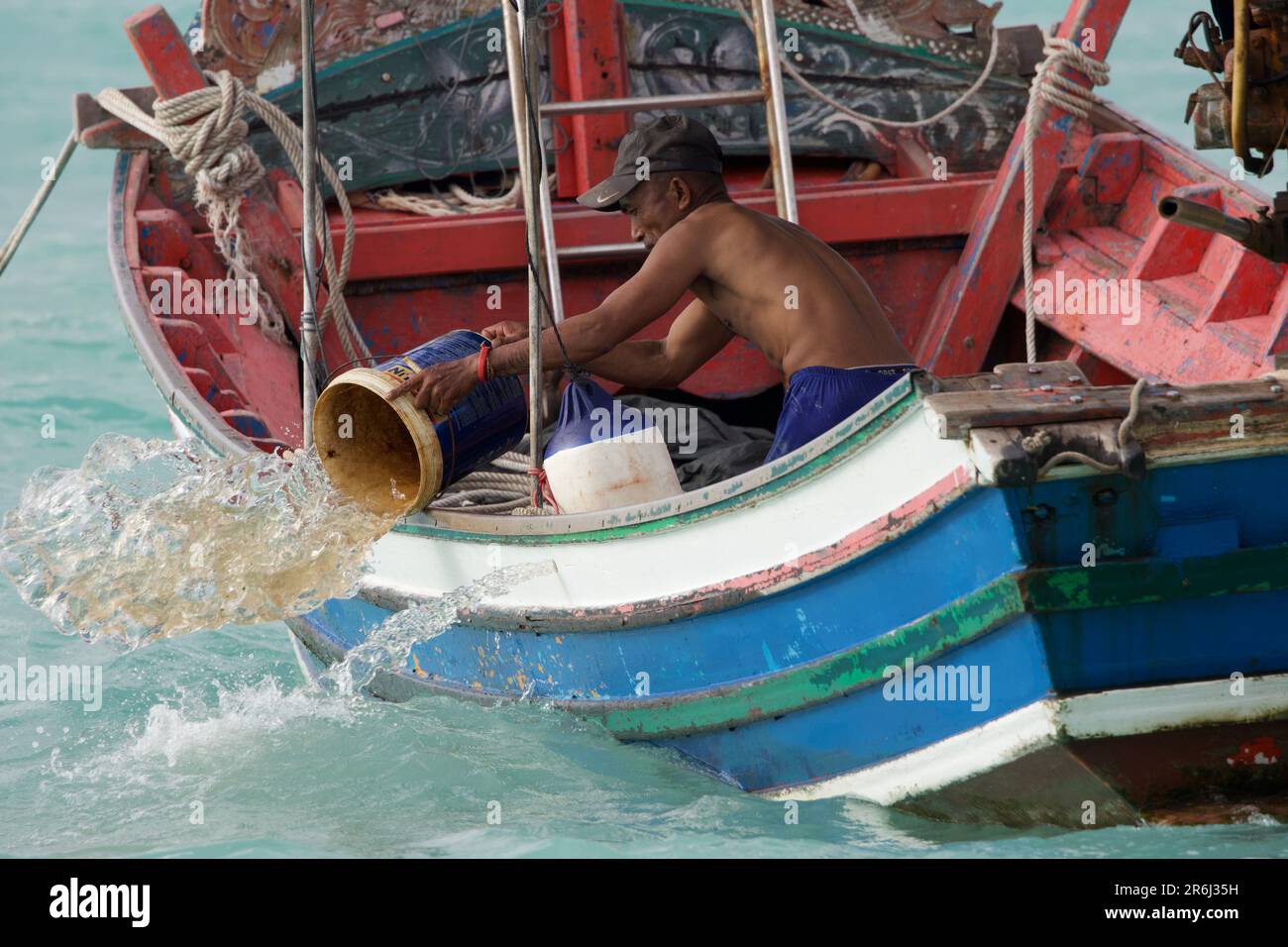 Bateau de pêche, île de Racha Banque D'Images