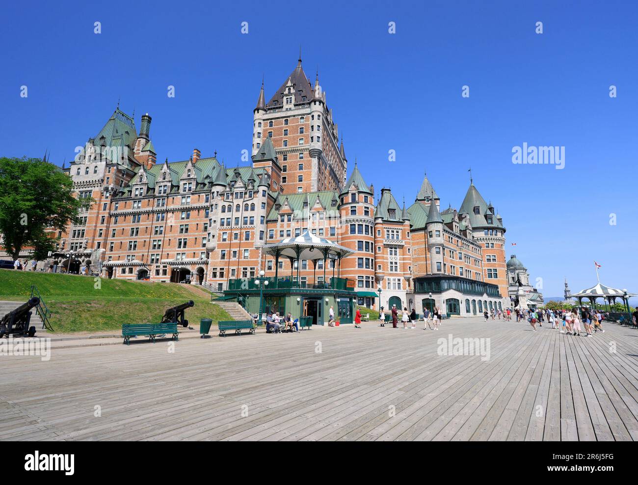 Château Frontenac vue de Dufferin Terrace, Canada Banque D'Images