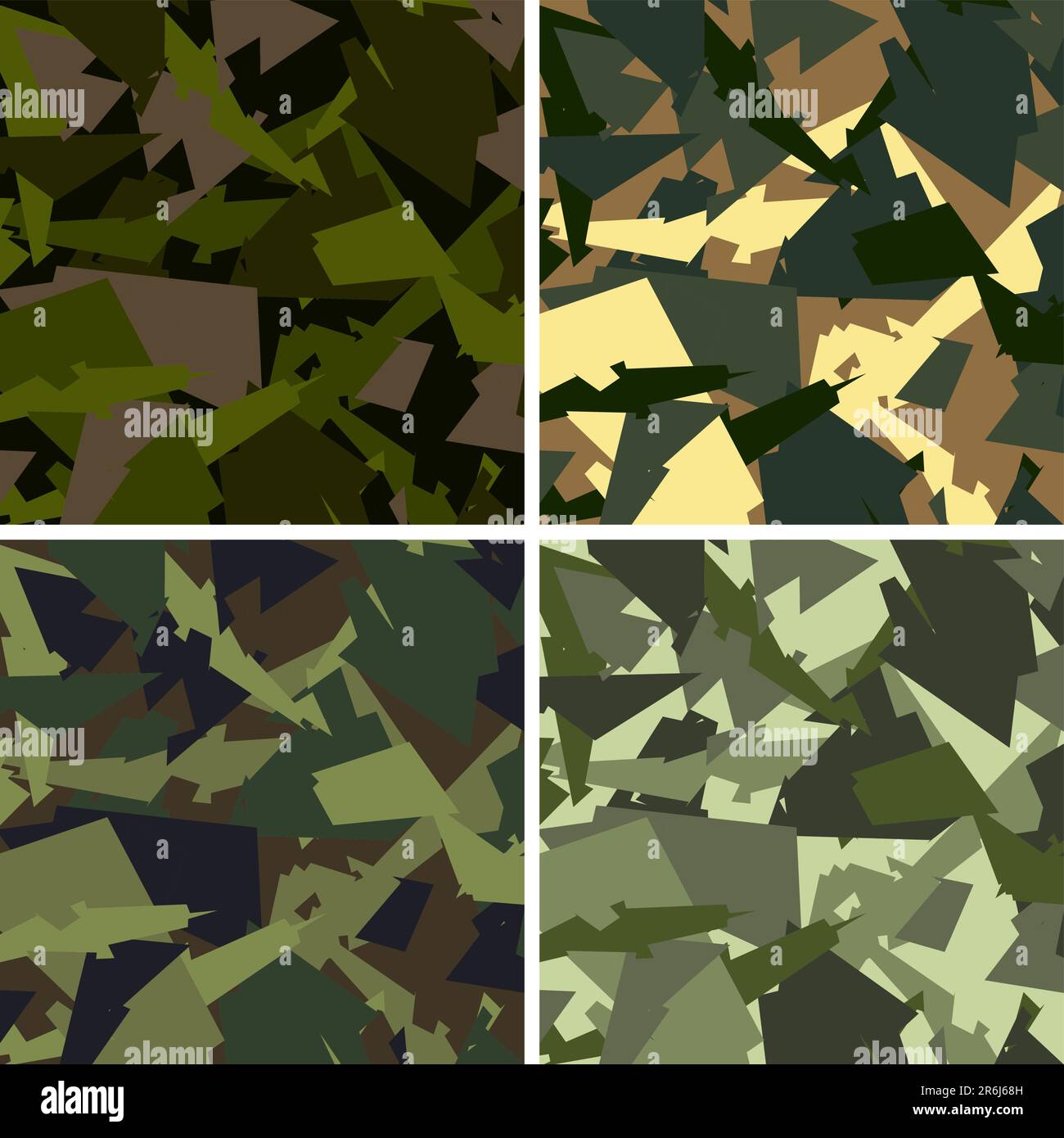 Quatre variantes de motif camouflage. Illustration de Vecteur