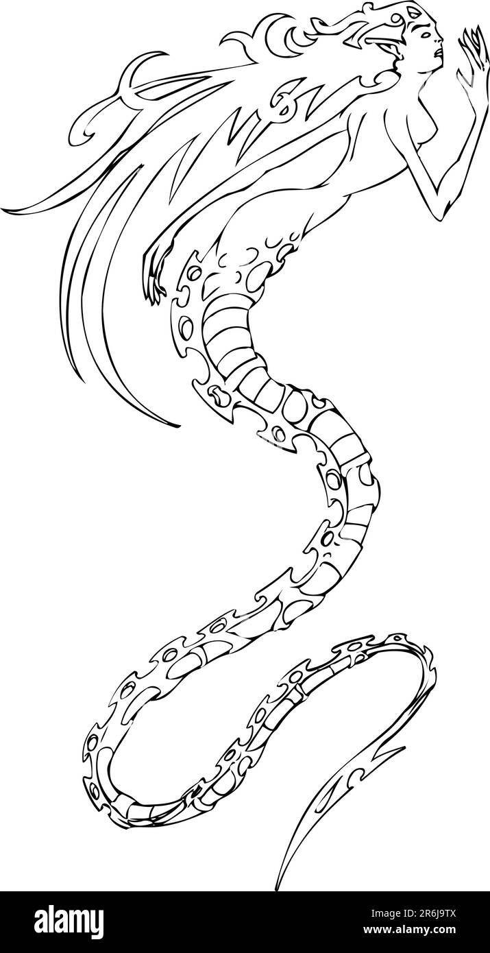 Une illustration d'un type de sirène femme thingy. Illustration de Vecteur