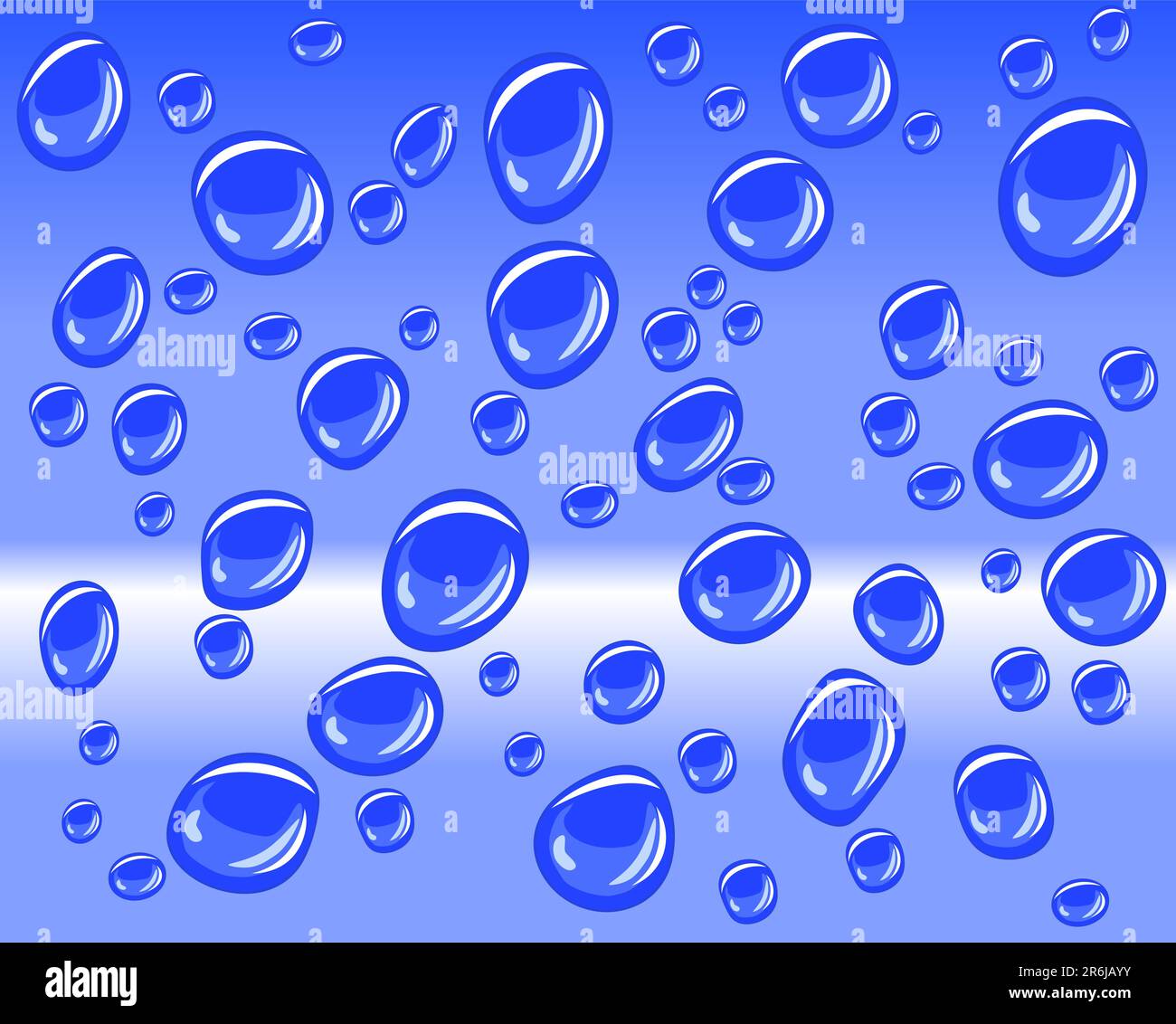 Illustration vectorielle de gouttelettes d'eau sur une surface bleue Illustration de Vecteur