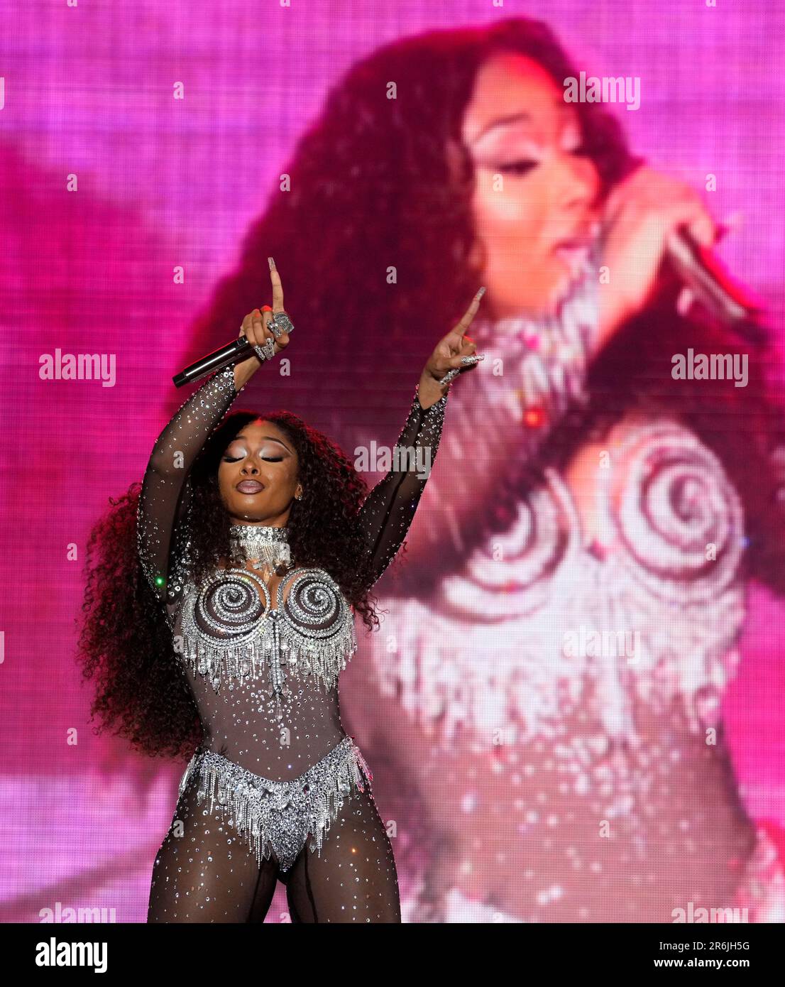 Megan Thee Stallion performs on the first night of the 2023 LA Pride in