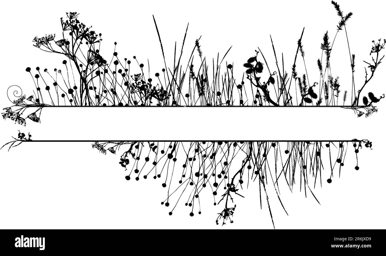 Cadre de silhouette d'herbe / vecteur. Idéal pour votre utilisation Illustration de Vecteur