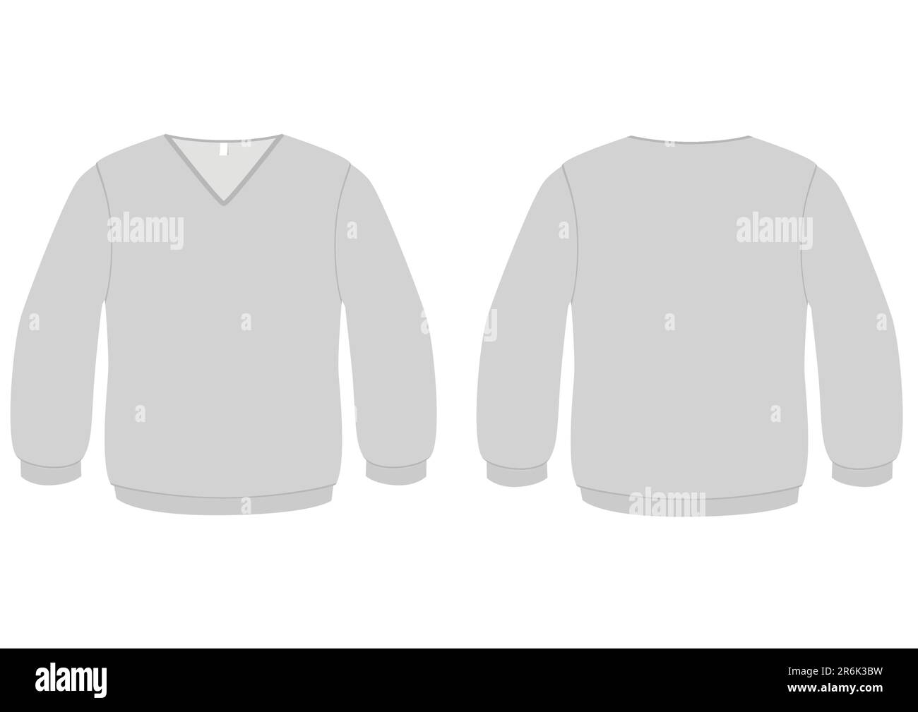 Modèle illustration vectorielle d'un chandail vierge à col en V. Tous les objets et détails sont isolés. Les couleurs et la couleur d'arrière-plan transparente sont faciles... Illustration de Vecteur