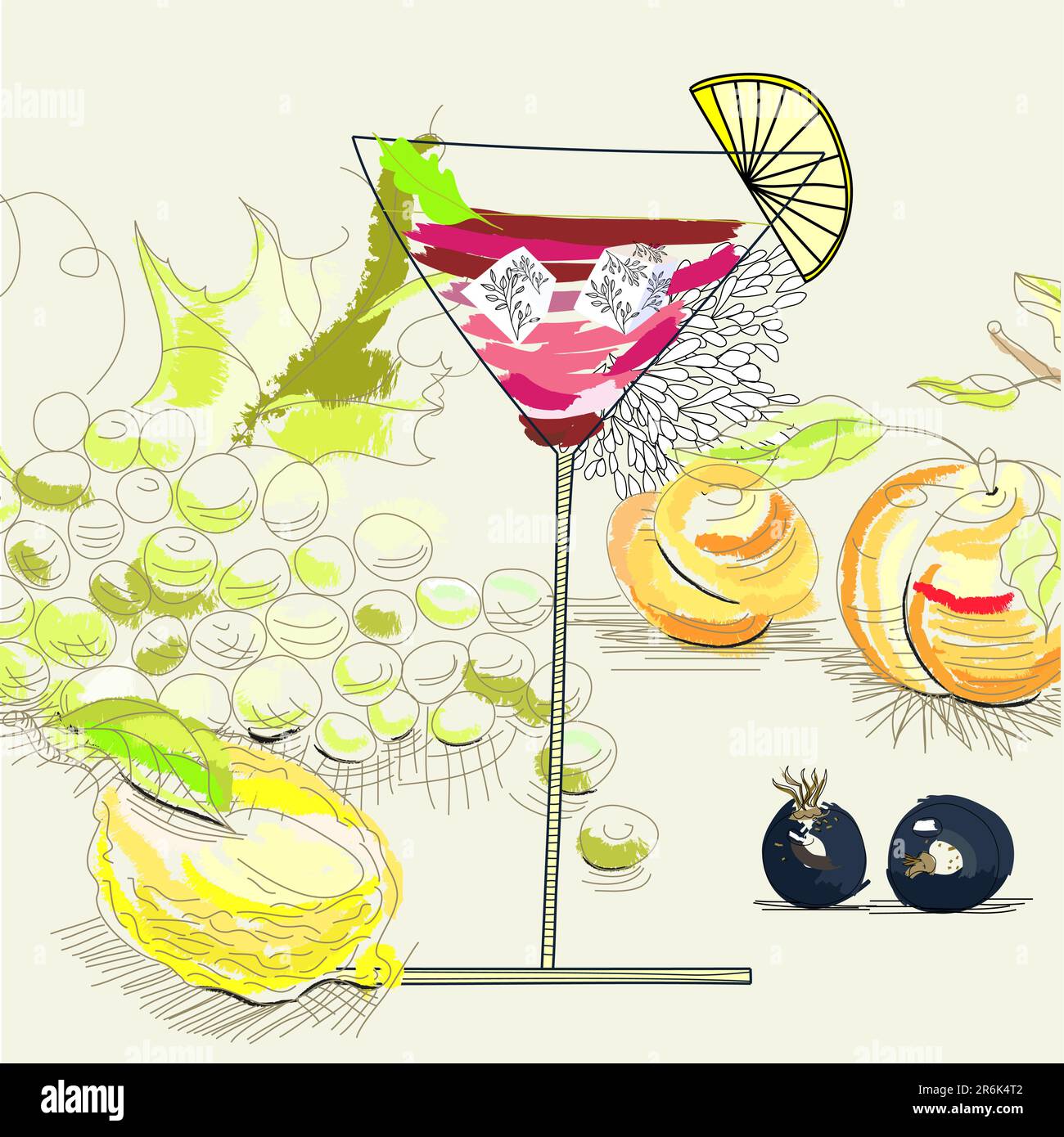 Cocktail de fruits Illustration de Vecteur