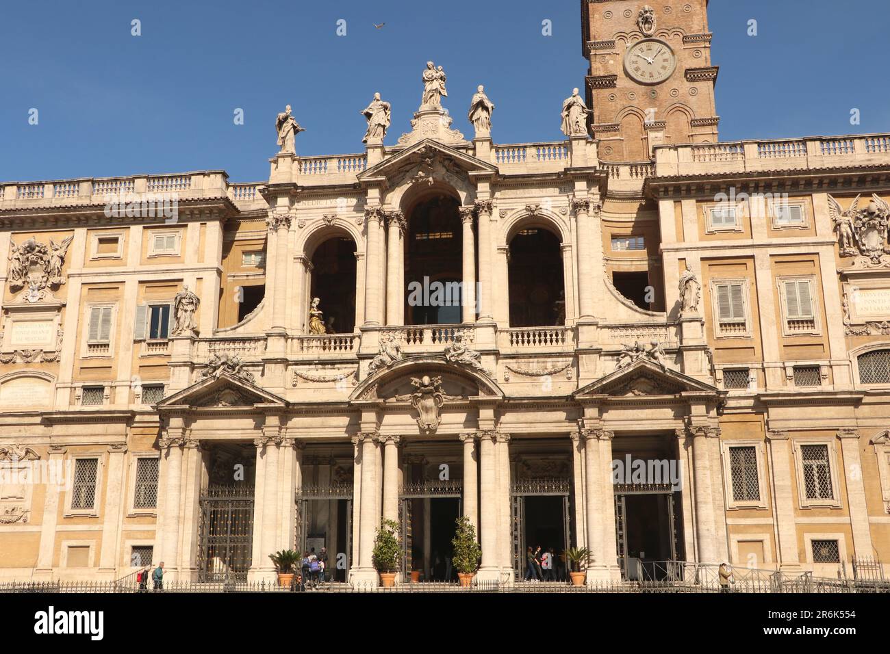 Basilique Sainte-Marie façade principale à Rome, Italie Banque D'Images