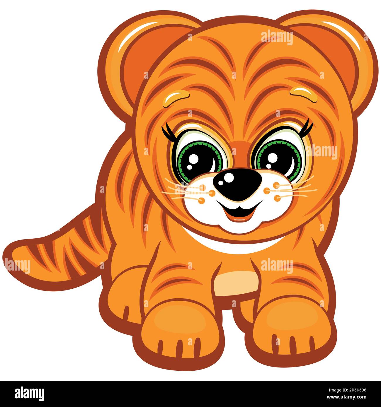 Petit tigre vectoriel - un des symboles de l'horoscope chinois. Illustration de votre conception. Illustration de Vecteur