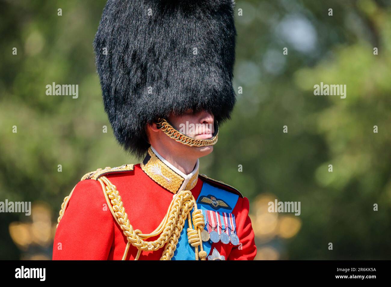 The Mall, Londres, Royaume-Uni. 10th juin 2023. 'La revue du colonel'. Trooping la couleur révisée par le colonel du régiment, colonel des gardes gallois, Prince William Prince de Galles, la revue du colonel est la deuxième répétition de la parade de Trooping la couleur qui aura lieu le 17th juin 2023. Photo par Amanda Rose/Alamy Live News Banque D'Images