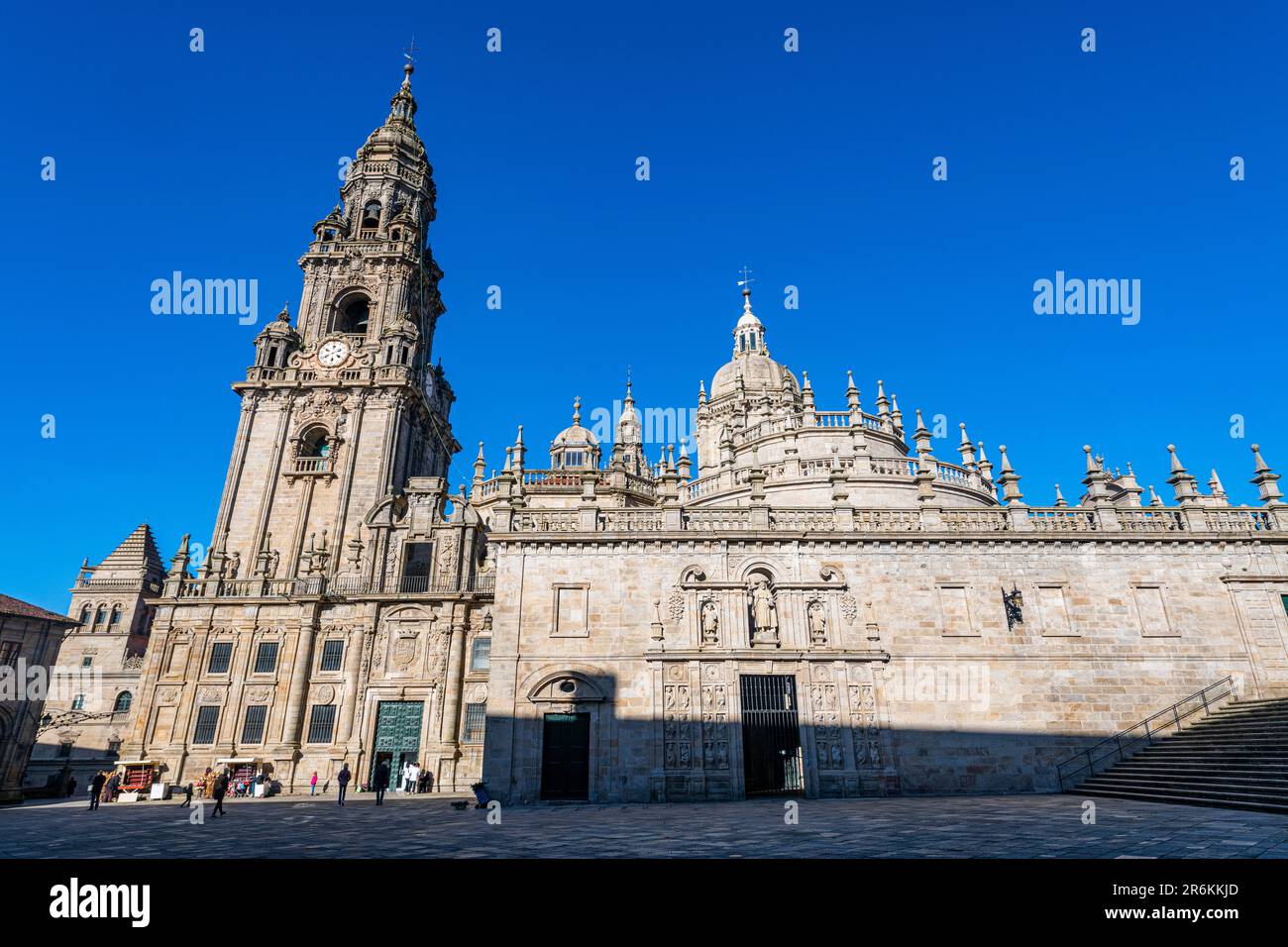 Cathédrale, Saint-Jacques-de-Compostelle, site classé au patrimoine mondial de l'UNESCO, Galice, Espagne, Europe Banque D'Images