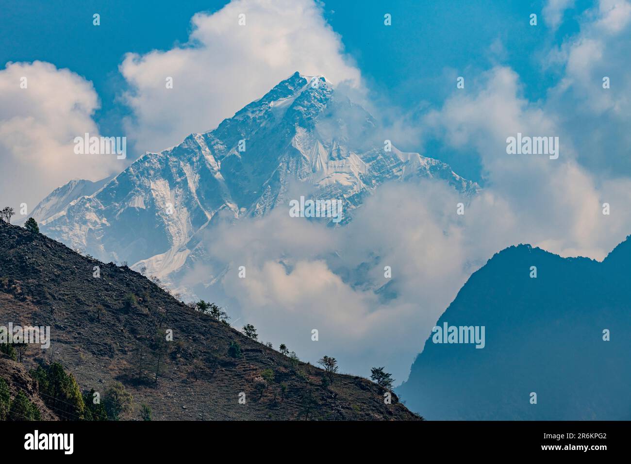 Mont Annapurna, 8091m, province de Gandaki, Himalaya, Népal, Asie Banque D'Images