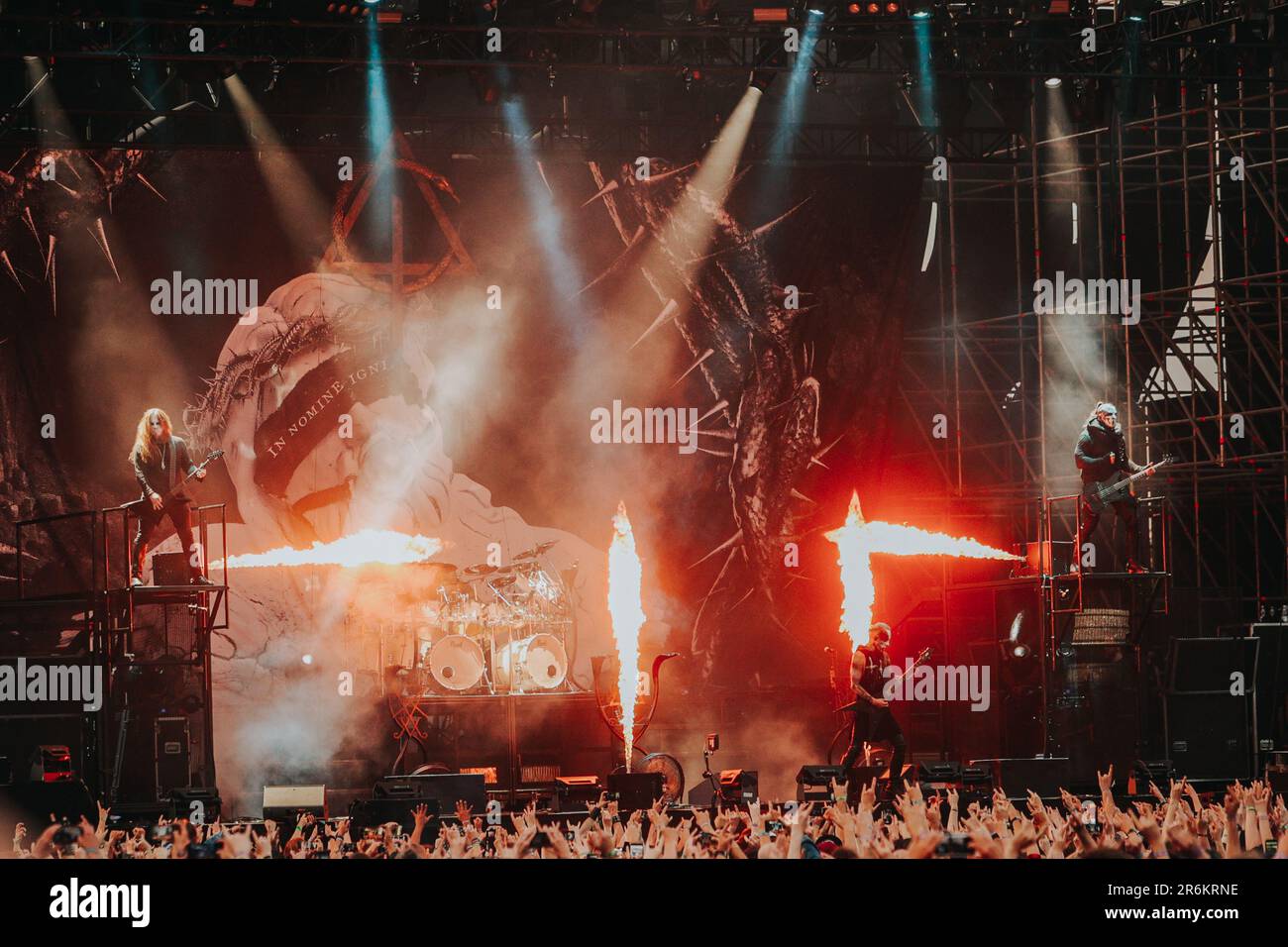 Wroclaw, Wroclaw, Pologne. 8th juin 2023. Le Metal Music Festival - Mystic Festival 2023 est en cours en Pologne. Pologne la star du premier jour était le groupe Behemoth. Le groupe a joué malgré de nombreuses protestations et l'opposition des organisations catholiques. (Credit image: © Krzysztof Zatycki/ZUMA Press Wire) USAGE ÉDITORIAL SEULEMENT! Non destiné À un usage commercial ! Banque D'Images