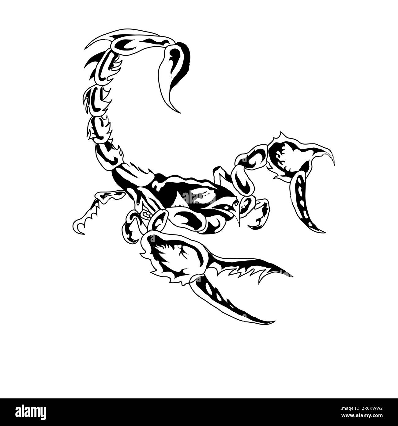 Il est noir un scorpion blanc sur un fond blanc.Illustration vectorielle Illustration de Vecteur