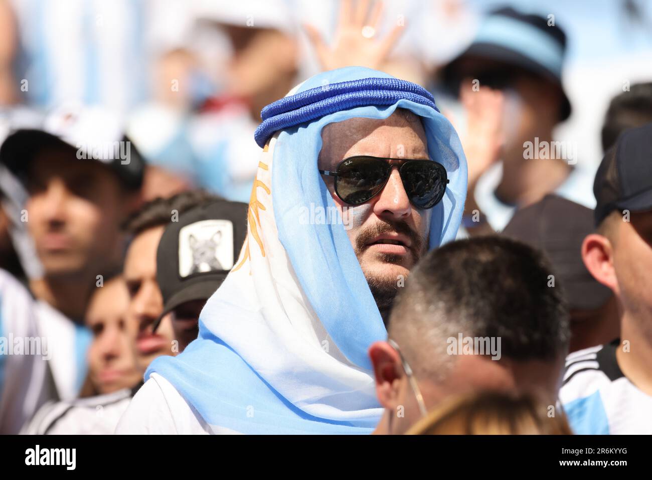 Lusail, Qatar, 22, novembre 2022. Les fans argentins dans le match entre l'équipe nationale Argentine contre l'équipe nationale Arabie Saoudite, match 8 Fifa World C. Banque D'Images