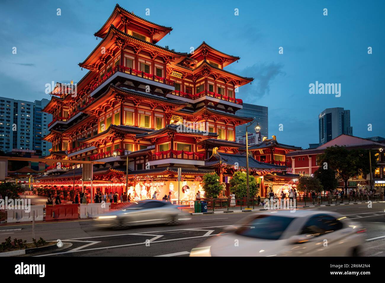 Extérieur du temple relique Buddha Tooth, Chinatown, Central Area, Singapour, Asie du Sud-est, Asie Banque D'Images