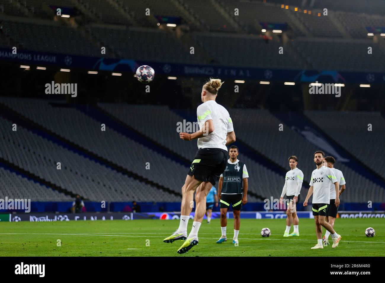 Istanbul, Turquie. 09th juin 2023. Erling Haaland de Manchester City en action lors d'une session d'entraînement au stade olympique Atatürk avant la finale de la Ligue des champions de l'UEFA 2022/23. (Photo de Mohammad Javad Abjoushak/SOPA Images/Sipa USA) crédit: SIPA US/Alay Live News Banque D'Images