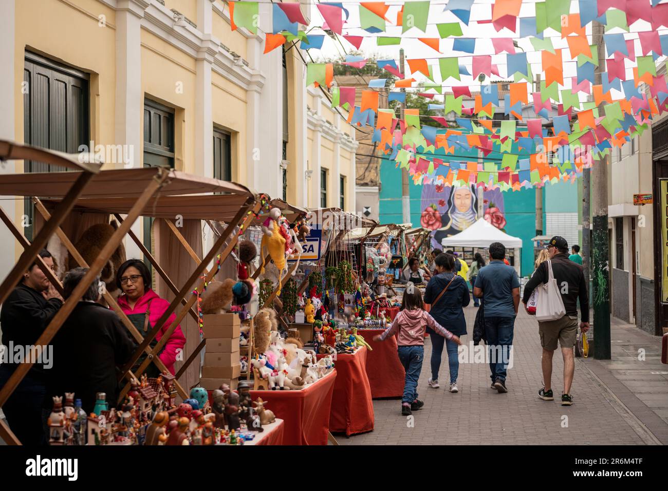 Marché, Barranco, Lima, Pérou, Amérique du Sud Banque D'Images