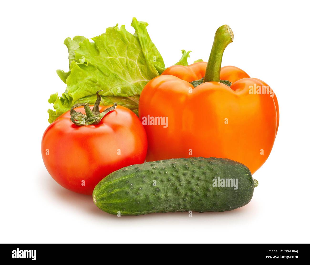 chemin de mélange de légumes à salade isolé sur blanc Banque D'Images