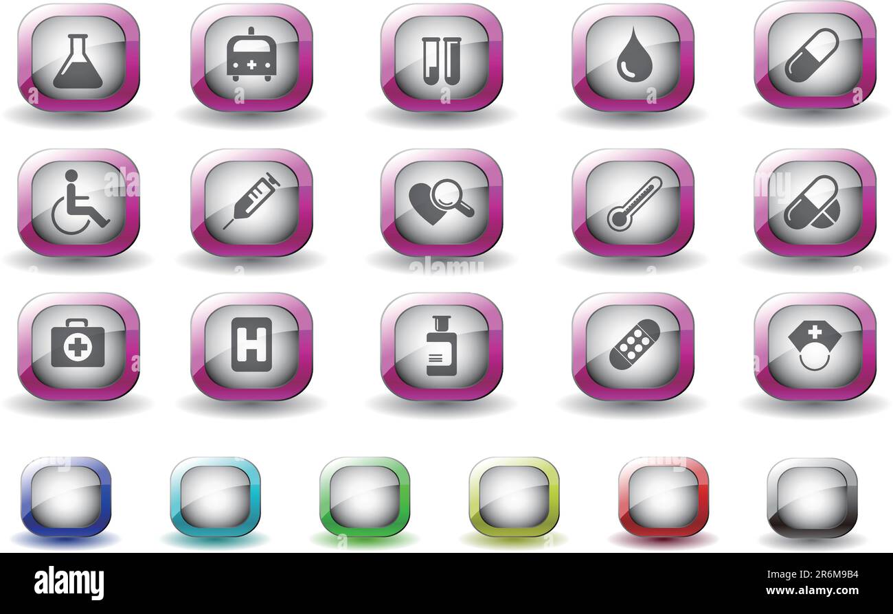 Série de TV icônes de la santé et de la pharmacie Illustration de Vecteur
