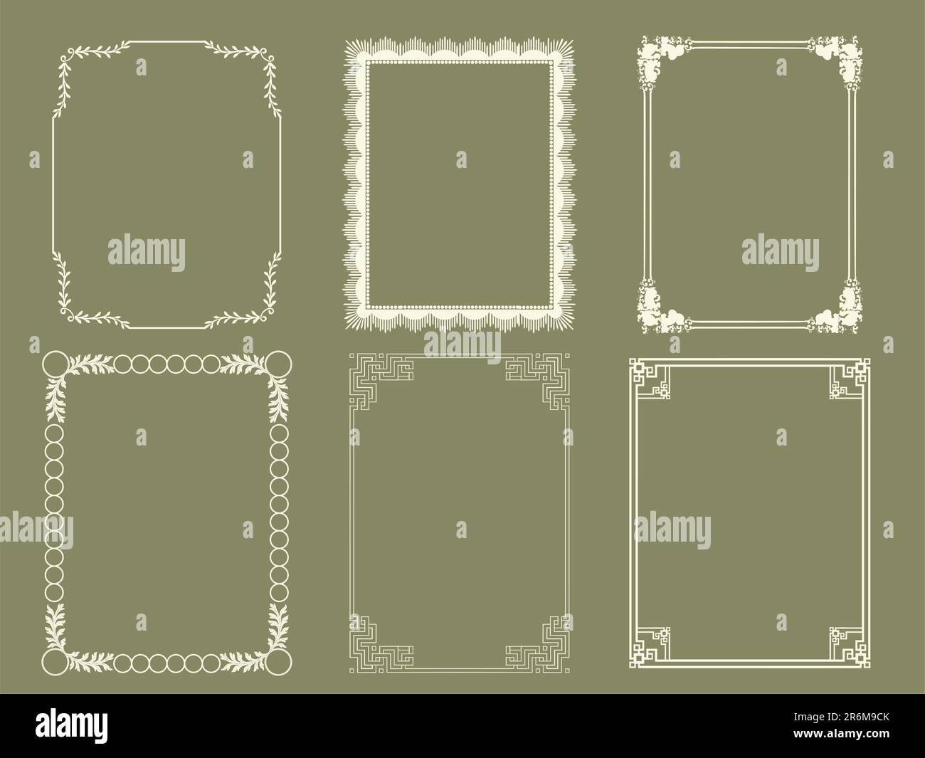 Jeu de cadres décoratifs Illustration de Vecteur