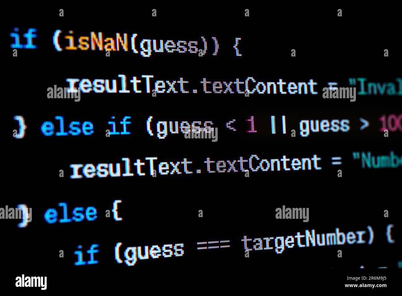 Code source du script Java à l'écran. Banque D'Images