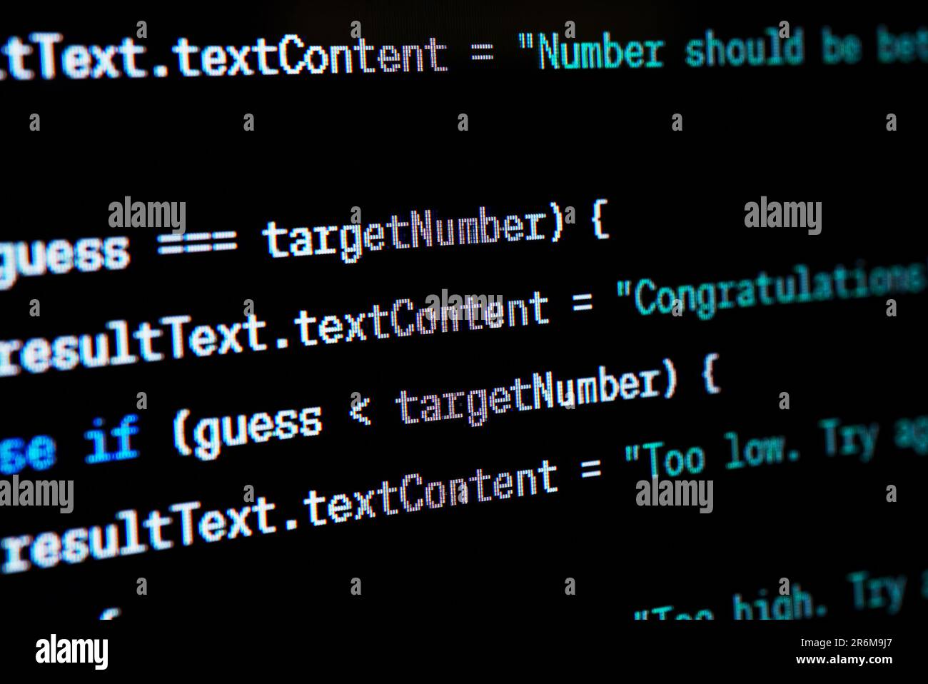 Code source du script Java à l'écran. Banque D'Images